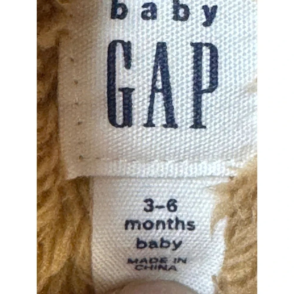 Baby Gap Brown Sherpa Fleece Bear Bunting One Piece Hooded Pram Suit 3-6 Months